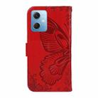 For Xiaomi Poco X5 5G Swallowtail Butterfly Embossed Leather Phone Case(Red) - 3