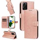 For Xiaomi Redmi Note 12 Pro Speed Swallowtail Butterfly Embossed Leather Phone Case(Rose Gold) - 1