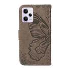 For Xiaomi Redmi Note 12 Pro 5G Global Swallowtail Butterfly Embossed Leather Phone Case(Grey) - 3