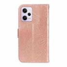 For Xiaomi Redmi Note 12 Pro 5G Global Swallowtail Butterfly Embossed Leather Phone Case(Rose Gold) - 3