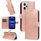 For Xiaomi Redmi Note 12 Pro+ Global Swallowtail Butterfly Embossed Leather Phone Case(Rose Gold) - 1