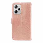 For Xiaomi Redmi Note 12 Pro+ Global Swallowtail Butterfly Embossed Leather Phone Case(Rose Gold) - 3