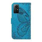 For Xiaomi Redmi Note 12S 4G / 11 / 11S Swallowtail Butterfly Embossed Leather Phone Case(Blue) - 3