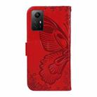 For Xiaomi Redmi Note 12S 4G / 11 / 11S Swallowtail Butterfly Embossed Leather Phone Case(Red) - 3