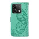 For Xiaomi Redmi Note 13 5G Swallowtail Butterfly Embossed Leather Phone Case(Green) - 3