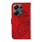 For Xiaomi Redmi Note 13 Pro 4G Swallowtail Butterfly Embossed Leather Phone Case(Red) - 3
