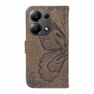 For Xiaomi Redmi Note 13 Pro 4G Swallowtail Butterfly Embossed Leather Phone Case(Grey) - 3