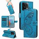 For Xiaomi Redmi Note 13 Pro 5G Swallowtail Butterfly Embossed Leather Phone Case(Blue) - 1