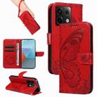 For Xiaomi Redmi Note 13 Pro 5G Swallowtail Butterfly Embossed Leather Phone Case(Red) - 1