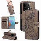 For Xiaomi Redmi Note 13 Pro 5G Swallowtail Butterfly Embossed Leather Phone Case(Grey) - 1