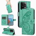 For Xiaomi Redmi Note 13 Pro 5G Swallowtail Butterfly Embossed Leather Phone Case(Green) - 1