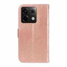 For Xiaomi Poco X6 5G Swallowtail Butterfly Embossed Leather Phone Case(Rose Gold) - 3