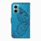 For Xiaomi Redmi 10 5G / Note 11E 5G Swallowtail Butterfly Embossed Leather Phone Case(Blue) - 3