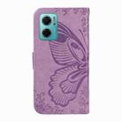For Xiaomi Redmi 10 5G / Note 11E 5G Swallowtail Butterfly Embossed Leather Phone Case(Purple) - 3
