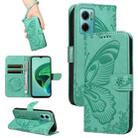 For Xiaomi Redmi 10 5G / Note 11E 5G Swallowtail Butterfly Embossed Leather Phone Case(Green) - 1