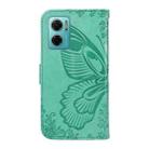 For Xiaomi Redmi 10 5G / Note 11E 5G Swallowtail Butterfly Embossed Leather Phone Case(Green) - 3