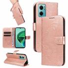 For Xiaomi Redmi 10 5G / Note 11E 5G Swallowtail Butterfly Embossed Leather Phone Case(Rose Gold) - 1