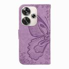 For Xiaomi Poco F6 Swallowtail Butterfly Embossed Leather Phone Case(Purple) - 3