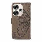 For Xiaomi Poco F6 Swallowtail Butterfly Embossed Leather Phone Case(Grey) - 3