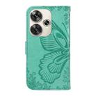 For Xiaomi Poco F6 Swallowtail Butterfly Embossed Leather Phone Case(Green) - 3