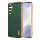 For Samsung Galaxy A15 AZNS Electroplated Frame Crocodile Texture Full Coverage Phone Case(Green) - 1