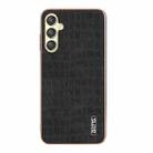 For Samsung Galaxy A25 AZNS Electroplated Frame Crocodile Texture Full Coverage Phone Case(Black) - 2