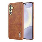 For Samsung Galaxy A25 AZNS Electroplated Frame Crocodile Texture Full Coverage Phone Case(Brown) - 1