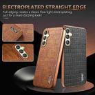 For Samsung Galaxy A25 AZNS Electroplated Frame Crocodile Texture Full Coverage Phone Case(Brown) - 3