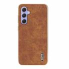 For Samsung Galaxy A35 AZNS Electroplated Frame Crocodile Texture Full Coverage Phone Case(Brown) - 2