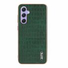 For Samsung Galaxy A55 AZNS Electroplated Frame Crocodile Texture Full Coverage Phone Case(Green) - 2