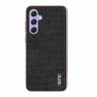 For Samsung Galaxy S23 FE 5G AZNS Electroplated Frame Crocodile Texture Full Coverage Phone Case(Black) - 2