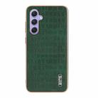 For Samsung Galaxy S23 FE 5G AZNS Electroplated Frame Crocodile Texture Full Coverage Phone Case(Green) - 2