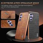 For Samsung Galaxy S23 FE 5G AZNS Electroplated Frame Crocodile Texture Full Coverage Phone Case(White) - 3