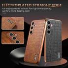 For Samsung Galaxy S24 5G AZNS Electroplated Frame Crocodile Texture Full Coverage Phone Case(Black) - 3