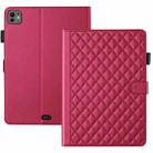 For iPad Pro 13 2024 Rhombus Lattice Leather Smart Tablet Case(Red) - 1