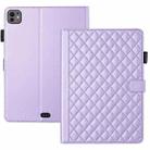 For iPad Pro 13 2024 Rhombus Lattice Leather Smart Tablet Case(Purple) - 1