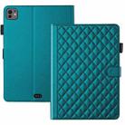 For iPad Pro 13 2024 Rhombus Lattice Leather Smart Tablet Case(Dark Green) - 1