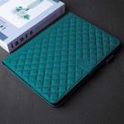 For iPad Pro 13 2024 Rhombus Lattice Leather Smart Tablet Case(Dark Green) - 2