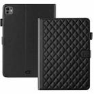 For iPad Pro 13 2024 Rhombus Lattice Leather Smart Tablet Case(Black) - 1