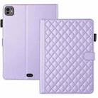 For iPad Pro 11 2024 Rhombus Lattice Leather Smart Tablet Case(Purple) - 1