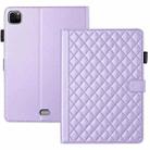 For iPad Pro 11 2022 / 2021 / 2020 Rhombus Lattice Leather Smart Tablet Case(Purple) - 1