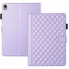 For iPad 10th Gen 10.9 2022 Rhombus Lattice Leather Smart Tablet Case(Purple) - 1