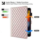 For iPad 10.2 2021 / 2020 / 10.5  Rhombus Lattice Leather Smart Tablet Case(Rose Gold) - 3