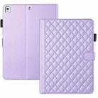 For iPad 10.2 2021 / 2020 / 10.5  Rhombus Lattice Leather Smart Tablet Case(Purple) - 1