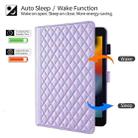 For iPad 10.2 2021 / 2020 / 10.5  Rhombus Lattice Leather Smart Tablet Case(Purple) - 3