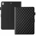 For iPad 10.2 2021 / 2020 / 10.5  Rhombus Lattice Leather Smart Tablet Case(Black) - 1