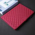 For iPad mini 5 / mini 4 / mini 3  Rhombus Lattice Leather Smart Tablet Case(Red) - 2