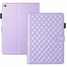 For iPad mini 5 / mini 4 / mini 3  Rhombus Lattice Leather Smart Tablet Case(Purple) - 1