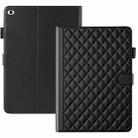 For iPad mini 5 / mini 4 / mini 3  Rhombus Lattice Leather Smart Tablet Case(Black) - 1