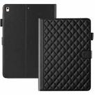 For iPad Air / Air 2 / 9.7 2017 / 2018 Rhombus Lattice Leather Smart Tablet Case(Black) - 1